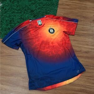 BAPE x PUMA BAPE FC Soccer Jersey – Red / Navy Camo – Large – PreOwned
